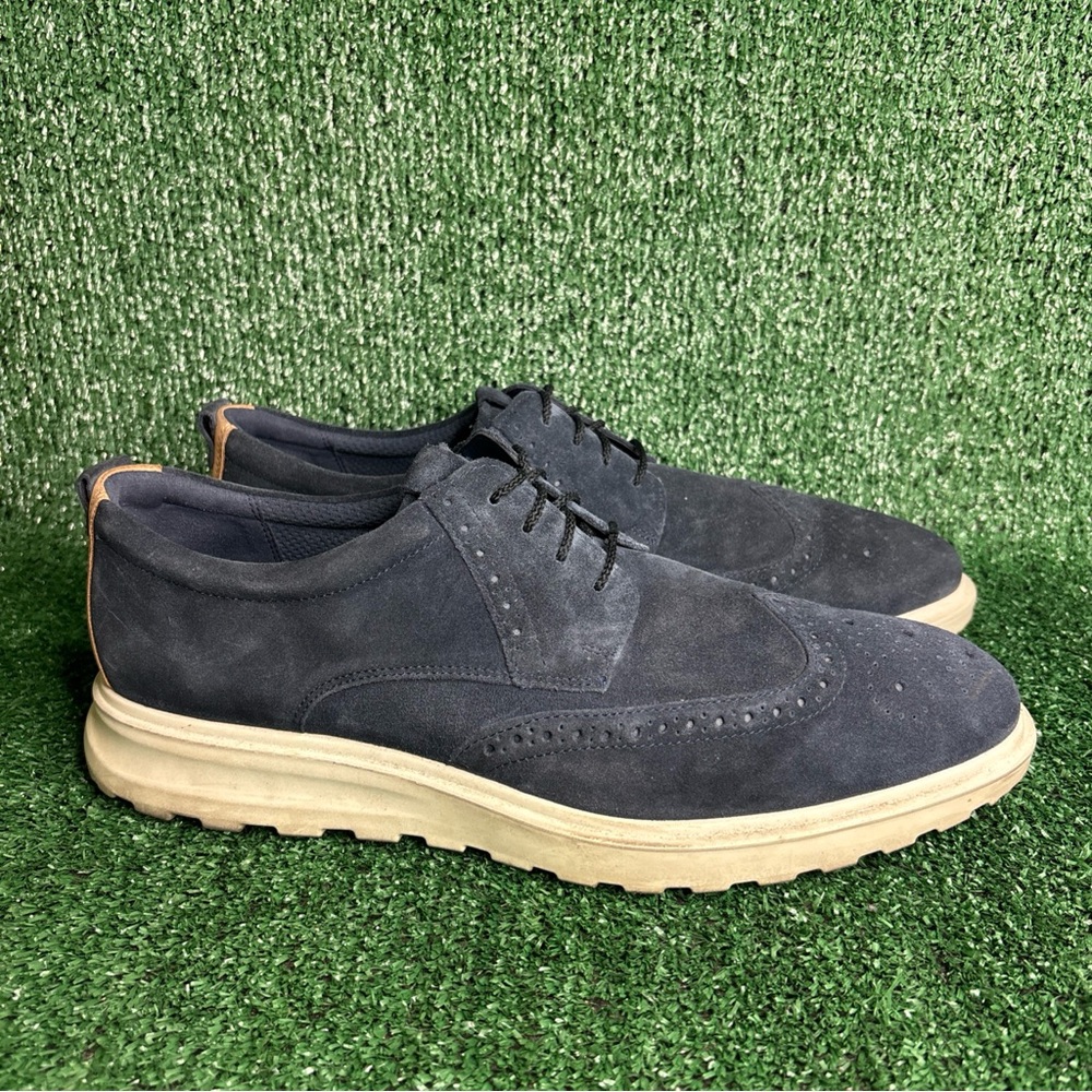 ECCO Wingtip Oxford Blue Suede Hybrid Shoes EU 46 Size 12 US